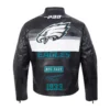 Philadelphia Eagles Black Moto Leather Jacket