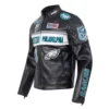 Philadelphia Eagles Black Moto Leather Jacket