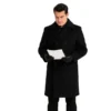 A Newport Christmas Wes Brown Black Wool Coat