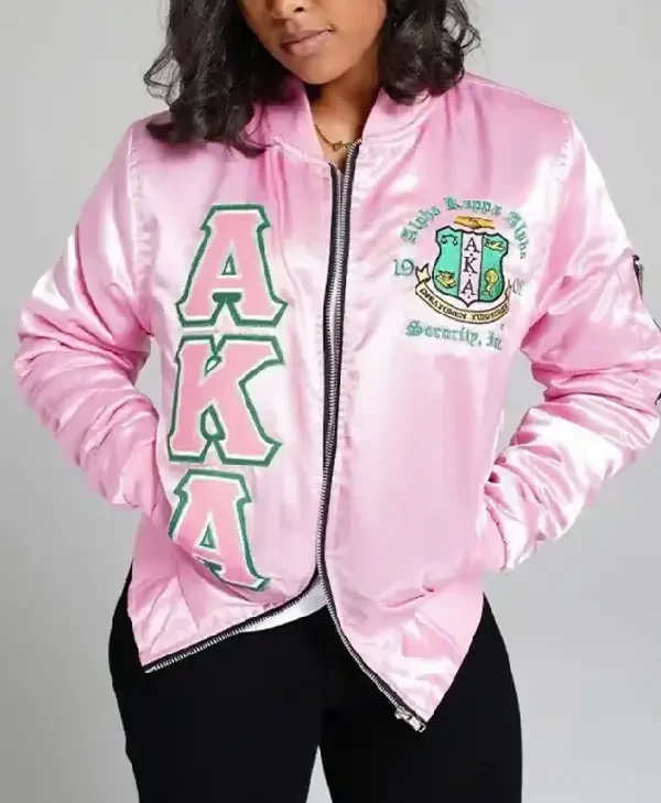 AKA-Alpha-Kappa-Satin-Bomber-Piink-Jacket