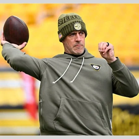 Aaron Rodgers Pittsburgh Steelers 2025 Salute to Service Hoodie