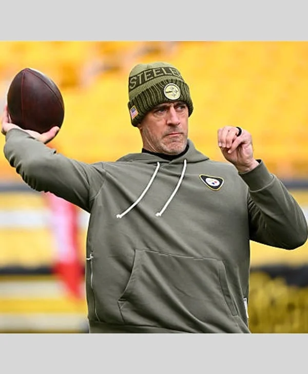 Aaron Rodgers Pittsburgh Steelers 2025 Salute to Service Hoodie