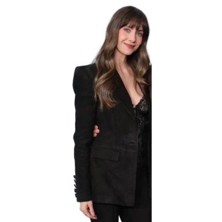 Alison Brie Together 2025 Millie Black Blazer back