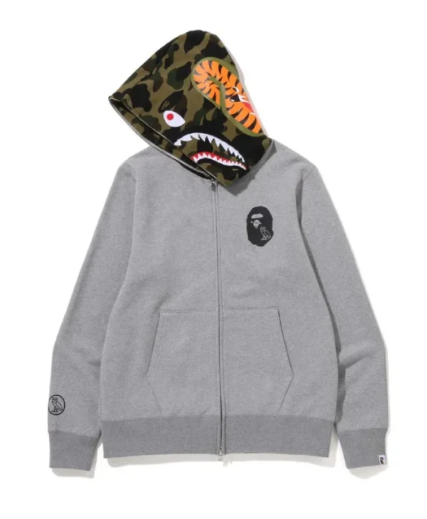 BAPE-x-OVO-Shark-Full-Zip-Hoodie-Grey