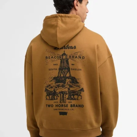 Barbour-x-Levis-Hoodie-Brown