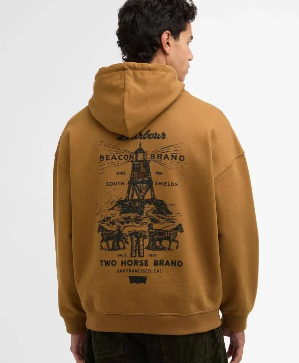 Barbour-x-Levis-Hoodie-Brown
