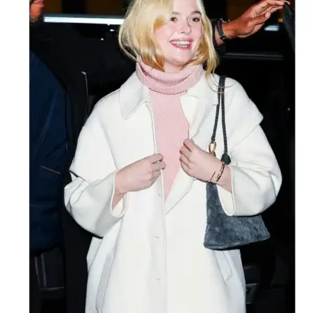 Buy-Elle-Fanning-Sentimental-Value-QA-in-New-York-City-Long-White-Coat