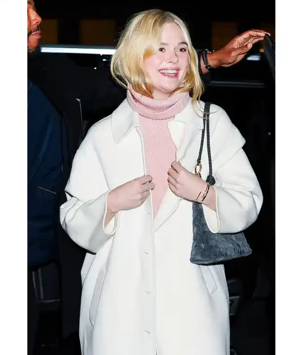 Buy-Elle-Fanning-Sentimental-Value-QA-in-New-York-City-Long-White-Coat