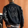Buy-Psycho-Bunny-Wool-Grey-Black-Bomber-Letterman-Jacket-back