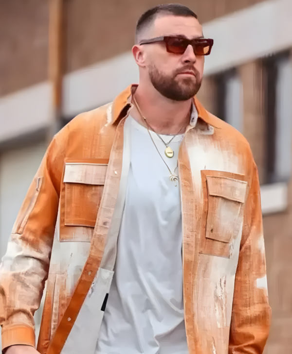 Chiefs 2025 Travis Kelce Orange Jacket