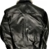 Chinchilla Fur Collar Black Sheepskin Leather Jacket For Sale