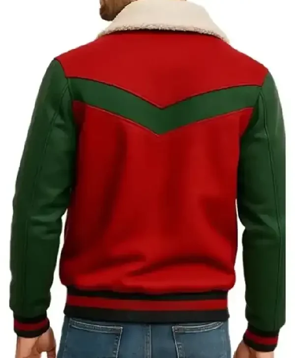 Christmas Red and Green Varsity Jacket For Sale