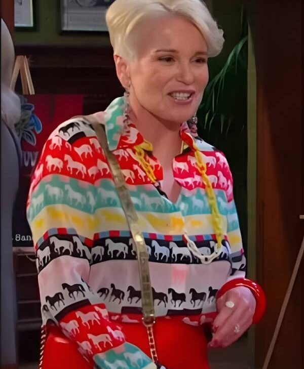 Days of Our Lives Star Judi Evans Striped Horse Blouse