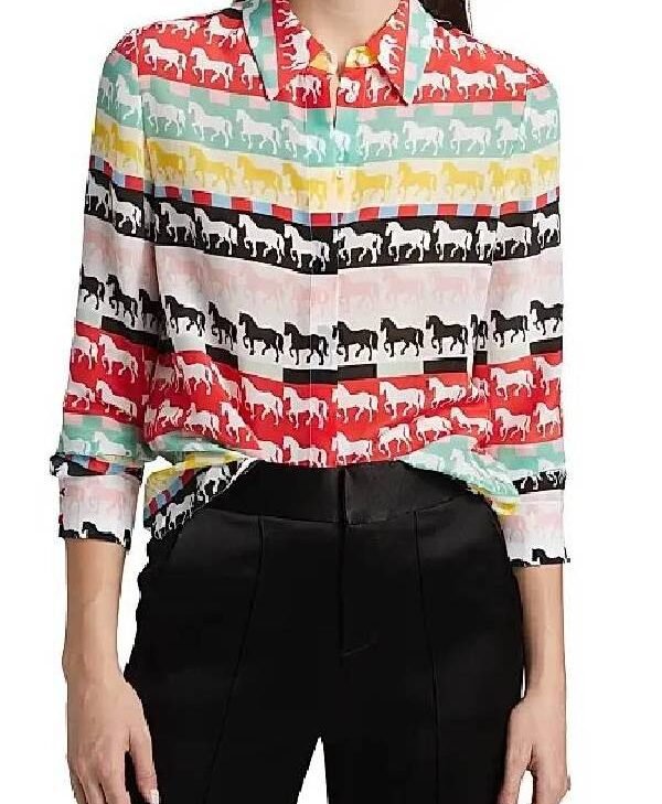 Days of Our Lives Star Judi Evans Striped Horse Blouse