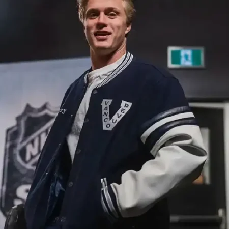 Elias Pettersson Vancouver Canucks Varsity Jacket For Sale