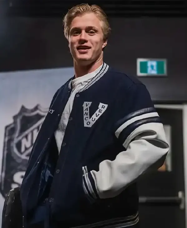 Elias Pettersson Vancouver Canucks Varsity Jacket For Sale