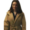 Emma Mackey Ella McCay Brown Wool Coat
