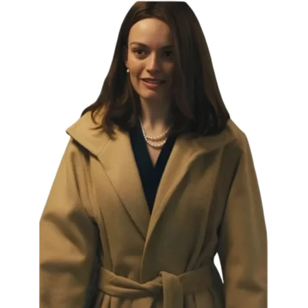 Emma Mackey Ella McCay Brown Wool Coat