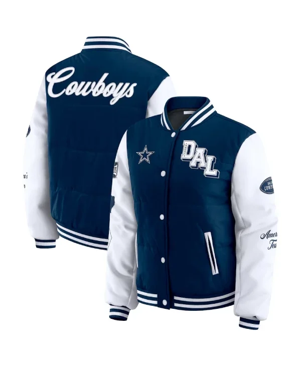 Erin-Andrews-Dallas-Cowboys-Varsity-Puffer-Jacket-Navy
