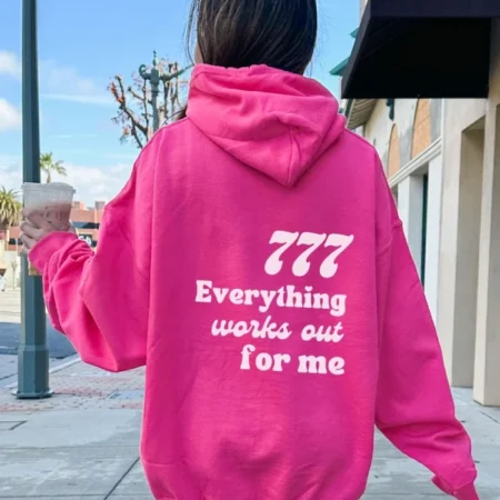 Everything-Works-Out-For-Me-Pink-Hoodie