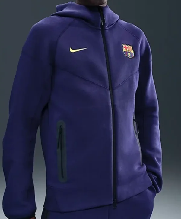 FC Barcelona Soccer Windrunner Blue Hoodie Shop Now
