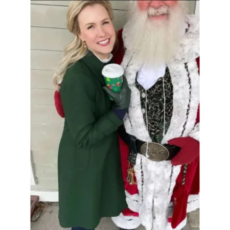 Ginna Claire Mason A Newport Christmas Green Trench Coat1 close