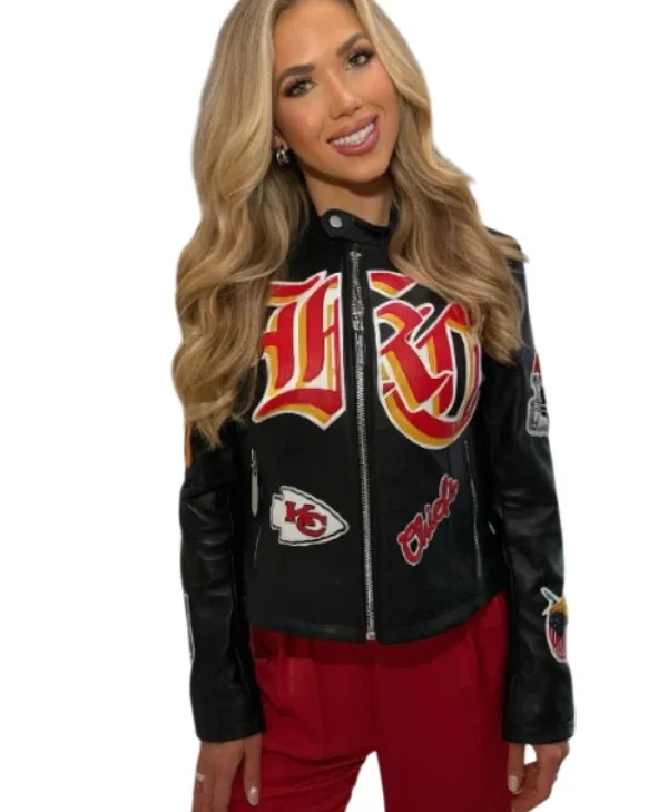 Gracie-Hunt-Chiefs-Leather-Jacket-Black