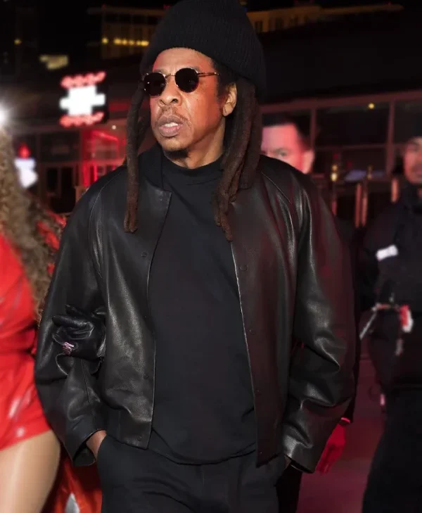 Jay-Z-F1-Grand-Prix-Las-Vegas-Black-Leather-Jacket