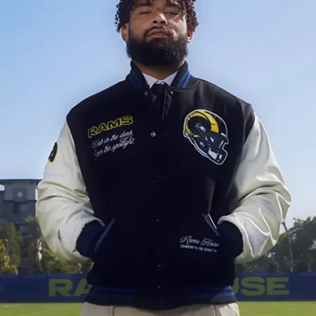 Kyren Williams Shoe Palace Nike LA Rams Rivalries Varsity Jacket