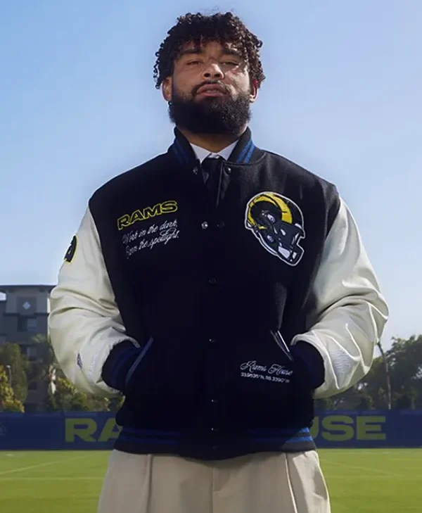 Kyren Williams Shoe Palace Nike LA Rams Rivalries Varsity Jacket