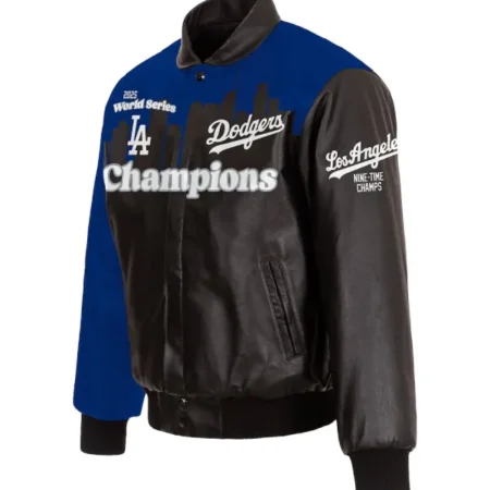 Los-Angeles-Dodgers-JH-Design-2025-World-Series-Champions-Full-Snap-Leather-Jacket