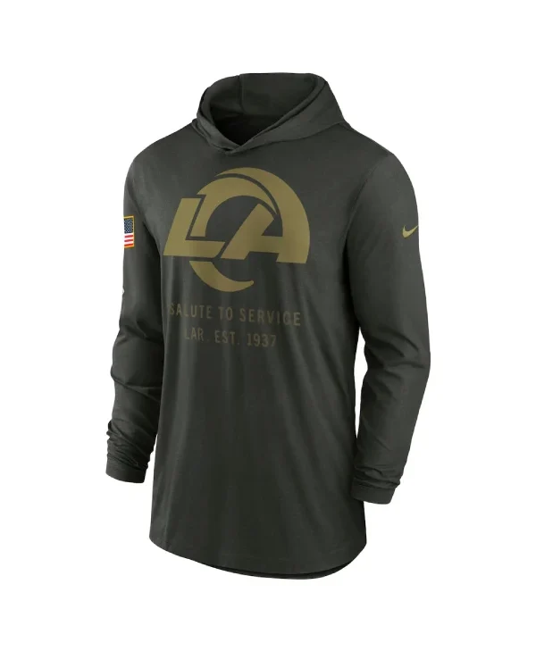 Mens-Los-Angeles-Rams-Nike-Forest-Green-2025-Salute-to-Service-Sideline-Dri-FIT-Lightweight-Hooded-Pullover
