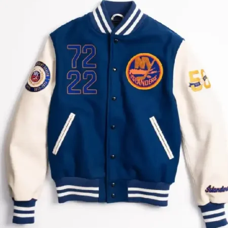 NY Islanders 50th Anniversary Blue Varsity Jacket
