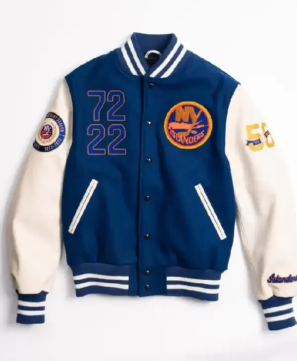 NY Islanders 50th Anniversary Blue Varsity Jacket