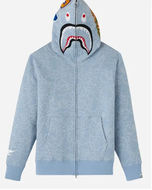 OVO x Bape Neon 1st Camo Shark Full-Zip Hoodie OVO x Bape Neon 1st Camo Shark Full-Zip Hoodie