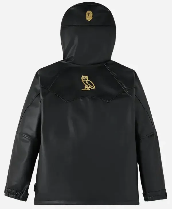 OVO x Bape Snowboard Faux Leather Jacket For Sale