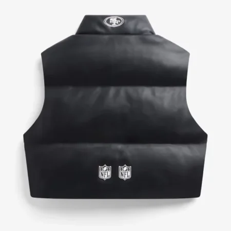 Off-Season-49ers-Faux-Leather-Black-Cropped-Puffer-Vest