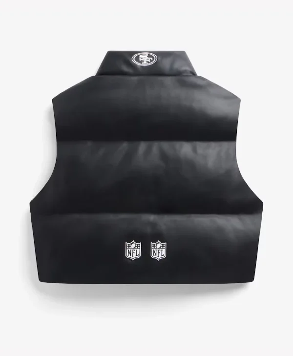 Off-Season-49ers-Faux-Leather-Black-Cropped-Puffer-Vest