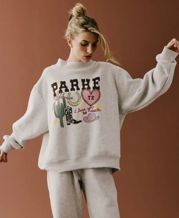 Parke Texas Graphic Mockneck Sweatshirt Shop Now