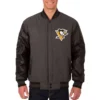 Pittsburgh Penguins Charcoal and Black Varsity Jacket