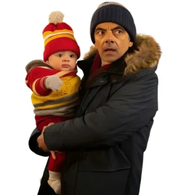 Rowan Atkinson Man vs Baby Blue Parka Jacket