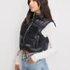 San-Francisco-49ers-Faux-Leather-Black-Cropped-Puffer-Vest