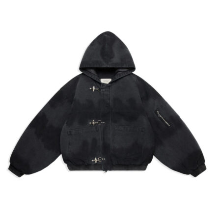 Shinzo-Shige-15oz-Black-Canvas-Clasp-Bomber-Jacket