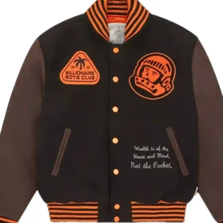 Shop-Multicolor-Unisex-Billionaire-Boys-Club-Varsity-Jacket-Sale-Dark-Brown