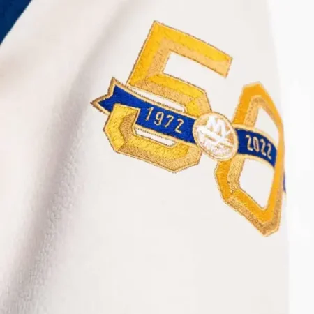 Shop NY Islanders 50th Anniversary Blue Varsity Jacket