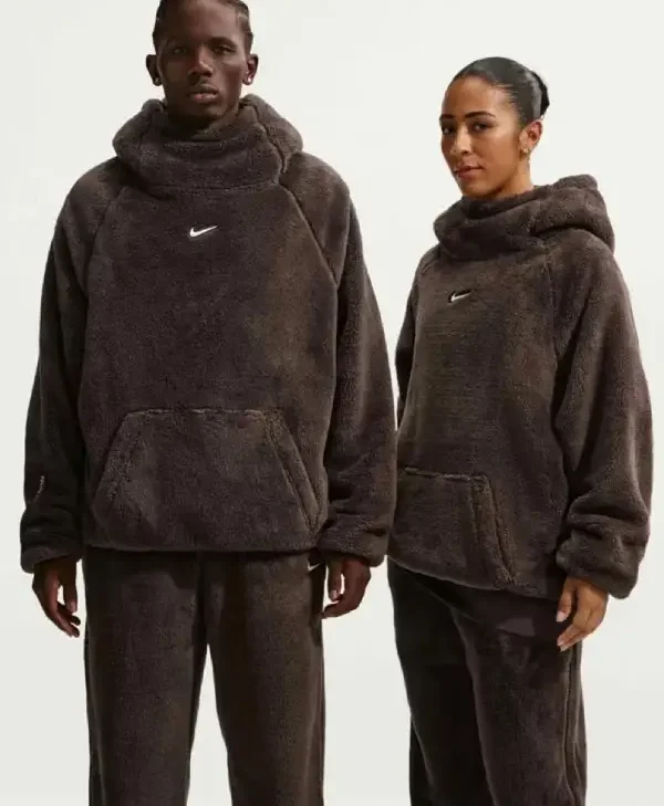 Shop-Recreation-–-Unisex-Nocta-x-Nike-Chalet-Polar-Faux-Fur-Hoodie-Brown-Sale