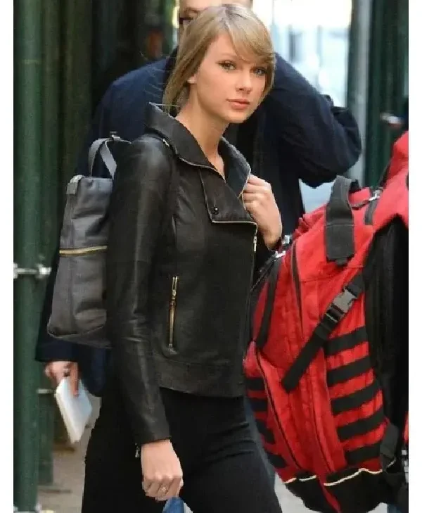 Stylish Taylor Swift Black Leather Jacket For Sale