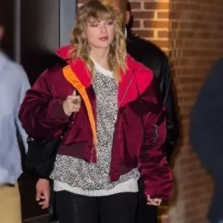 Taylor Swift Burgundy Hooded Jacket