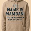 The Name is Mamdani” Brown & White Hoodie