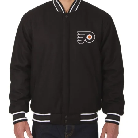 Varsity Pittsburgh Penguins Black Wool Jacket